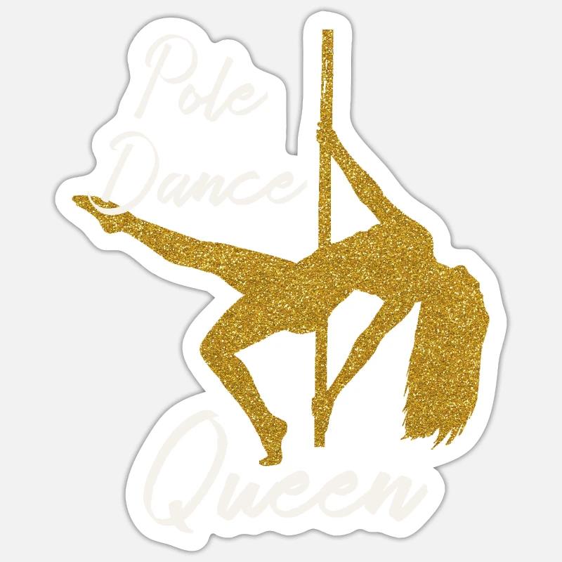 Pole Dance Queen - Sticker taille S (10 x 10 cm) - blanc mat