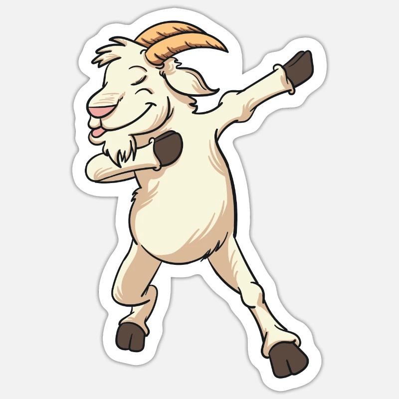 Cadeau de tshirt de danse de chèvre dabb dabb dabbin - Sticker taille S (10 x 10 cm) - blanc mat