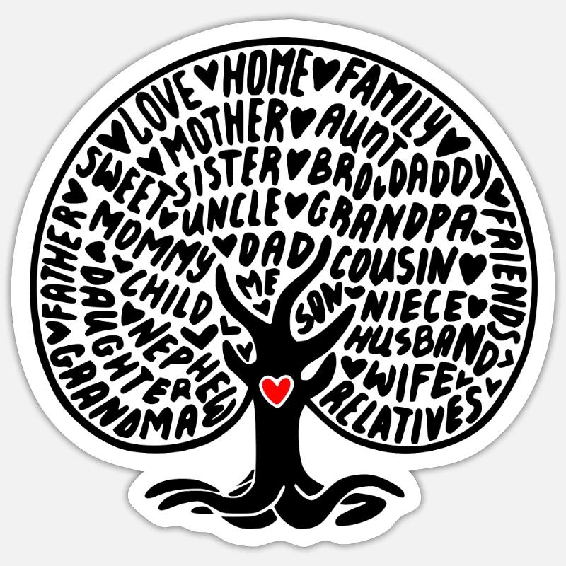 Family tree - Sticker size S (10 x 10 cm) - white matte