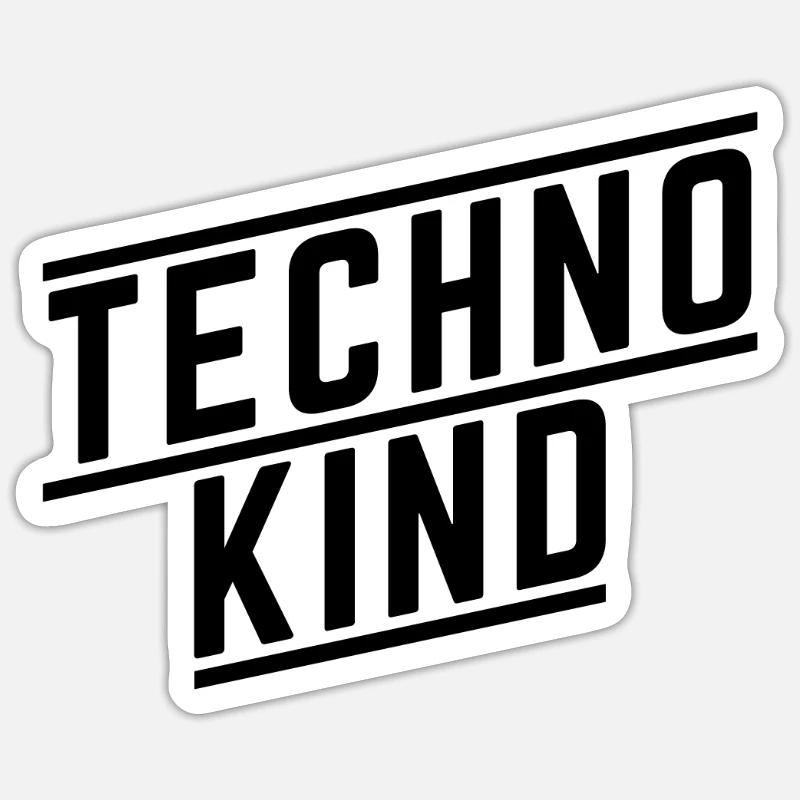 Techno kid gift - Sticker size S (10 x 10 cm) - white matte