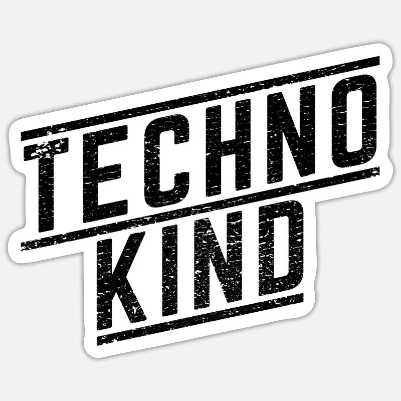 TECHNO - Sticker Größe S (10 x 10 cm) - Mattweiß