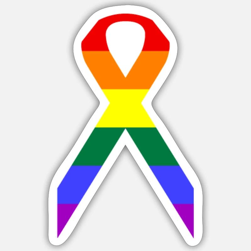 Drapeau arc-en-ciel Sticker taille S (10 x 10 cm)