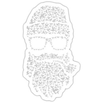 Birds Beard - Sticker Größe S (10 x 10 cm) - Mattweiß - Vorne