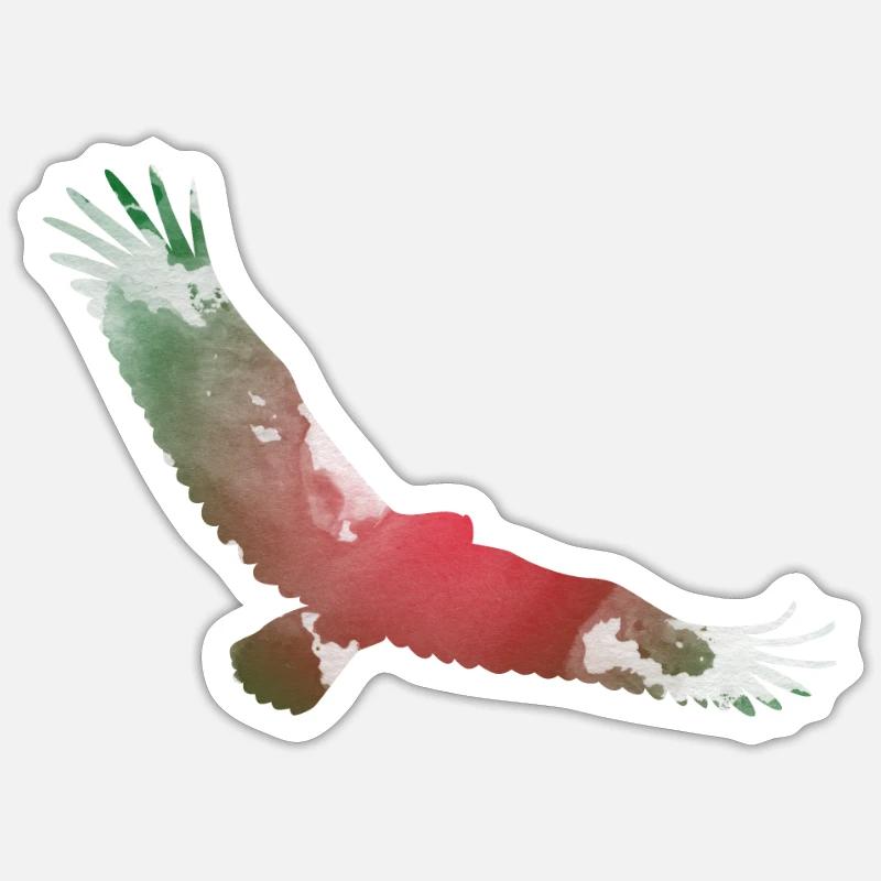 Silhouette Trippy Eagle Magique - Sticker taille S (10 x 10 cm) - blanc mat