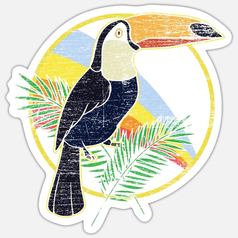 toucan - Sticker taille S (10 x 10 cm) - blanc mat
