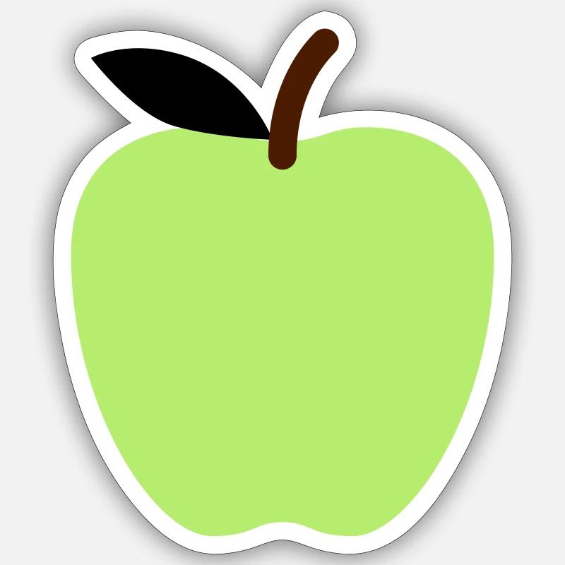 Apfel Apple Geschenk - Sticker Größe S (10 x 10 cm) - Mattweiß