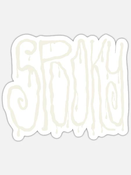 Halloween T-Shirt - Partnerlook - Geist - Sticker Größe S (10 x 10 cm) - Mattweiß