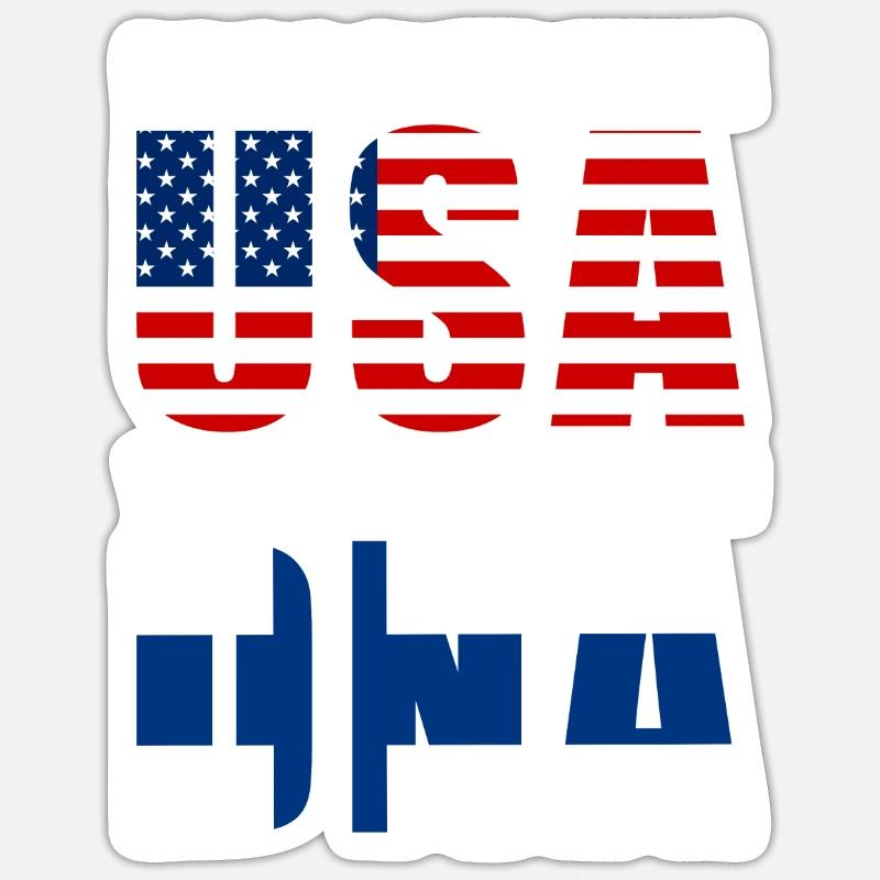 Etats-Unis Finlande - Sticker taille S (10 x 10 cm) - blanc mat
