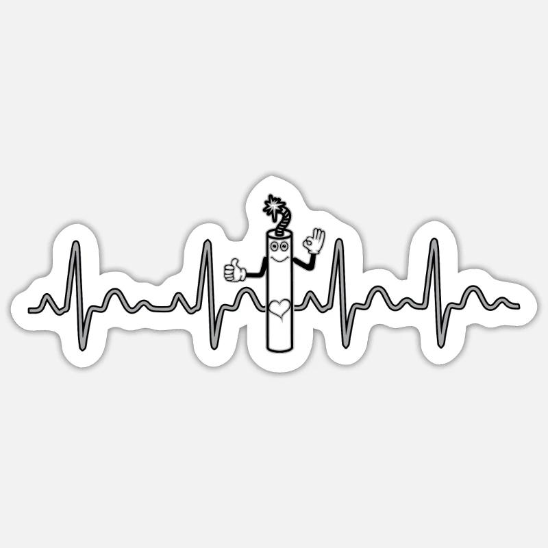 Dynamit Geschenk, Sprengstoff Explosion Sprengung - Sticker Größe S (10 x 10 cm) - Mattweiß