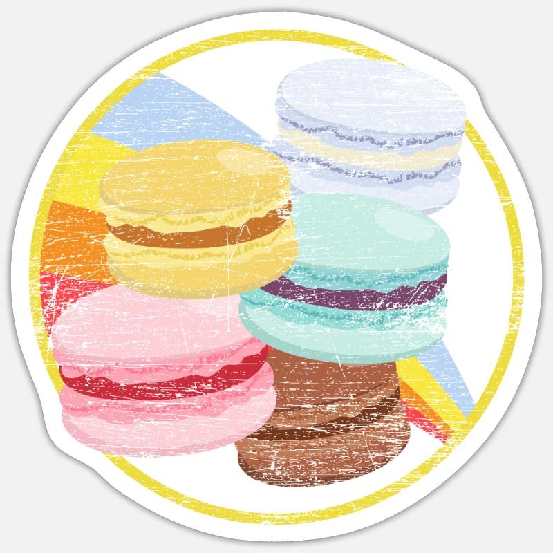 Macaron - Sticker taille S (10 x 10 cm) - blanc mat