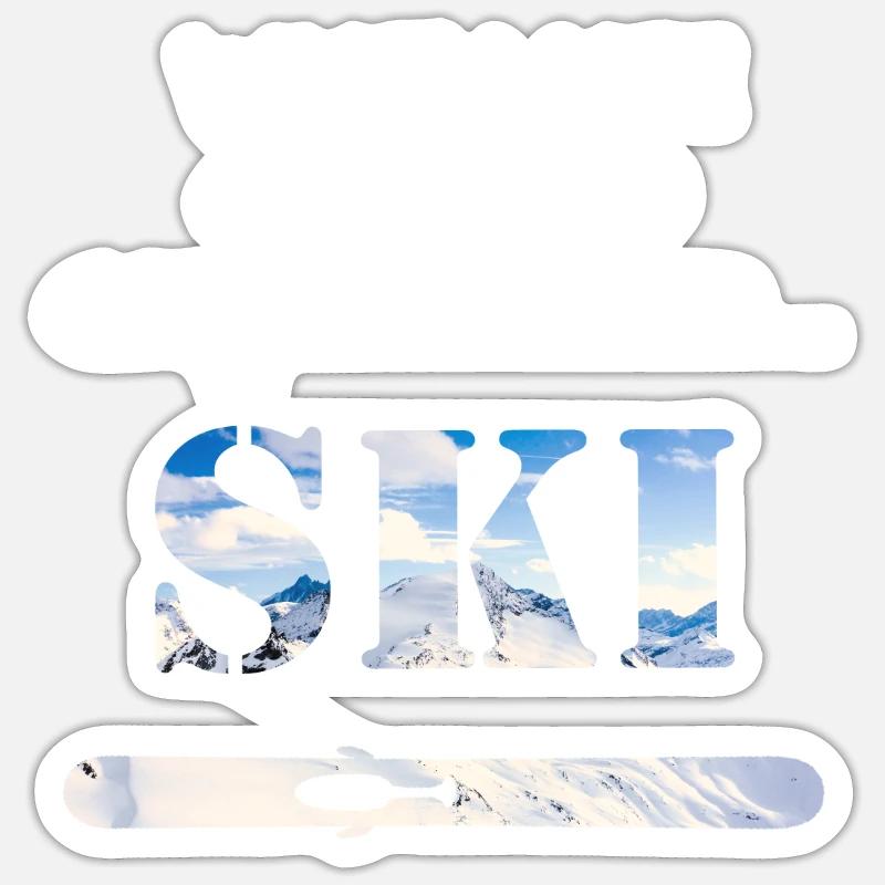 ski - Sticker size S (10 x 10 cm) - white matte