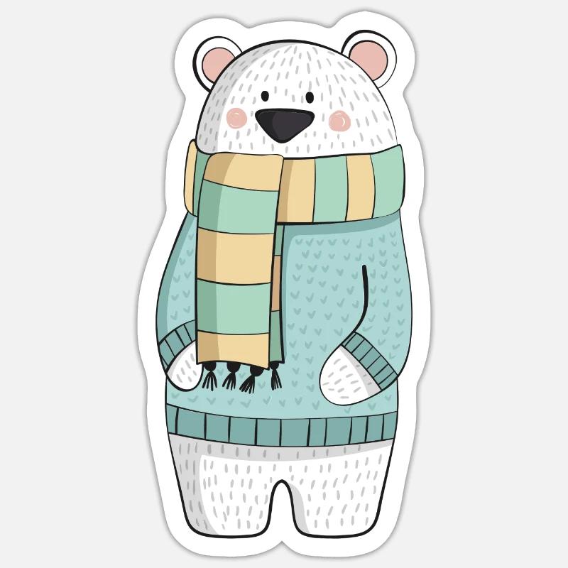 Hiver de Eisbaer - Sticker taille S (10 x 10 cm) - blanc mat