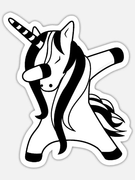 Unicorn - Einhorn - Sticker Größe S (10 x 10 cm) - Mattweiß