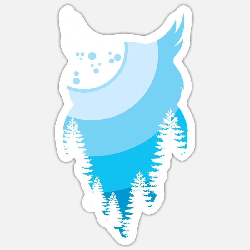 Eule - Sticker Größe S (10 x 10 cm) - Mattweiß