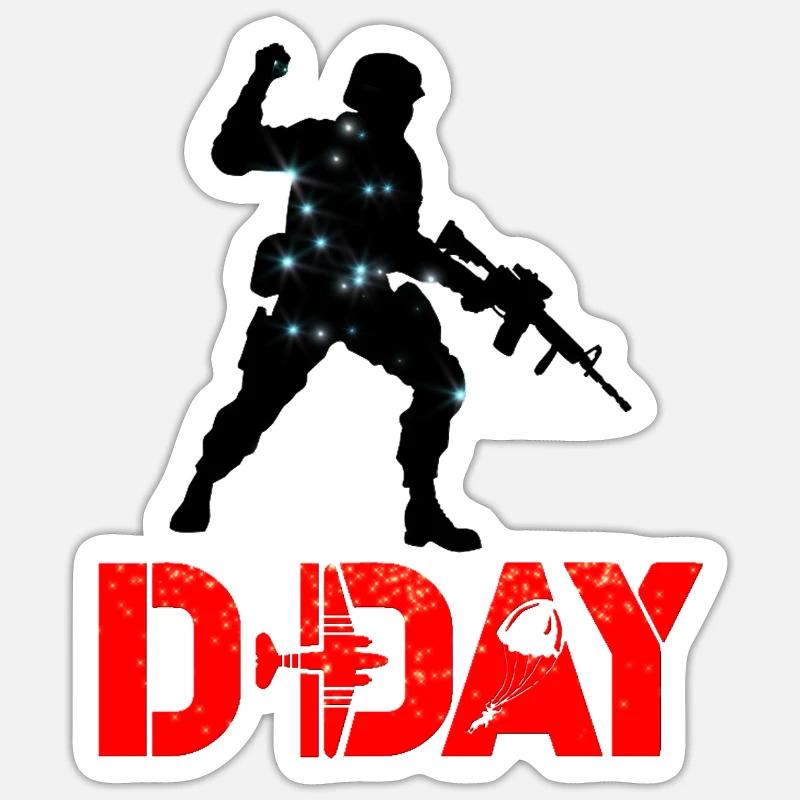 D-Day - Sticker taille S (10 x 10 cm) - blanc mat