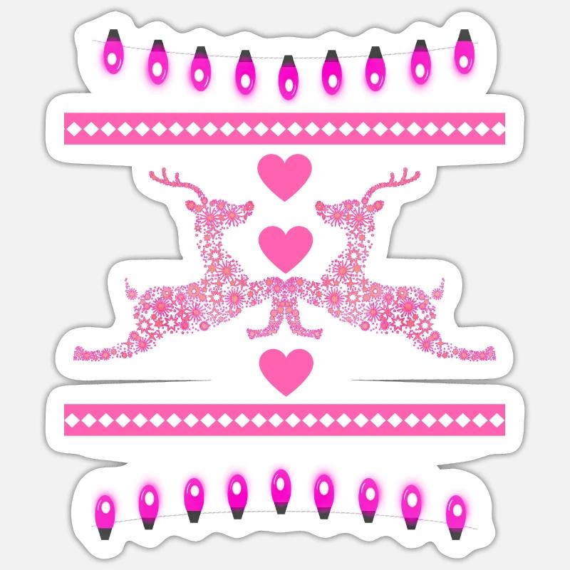 Häslicher Weihnachtspullover Ugly Christmas - Sticker Größe S (10 x 10 cm) - Mattweiß