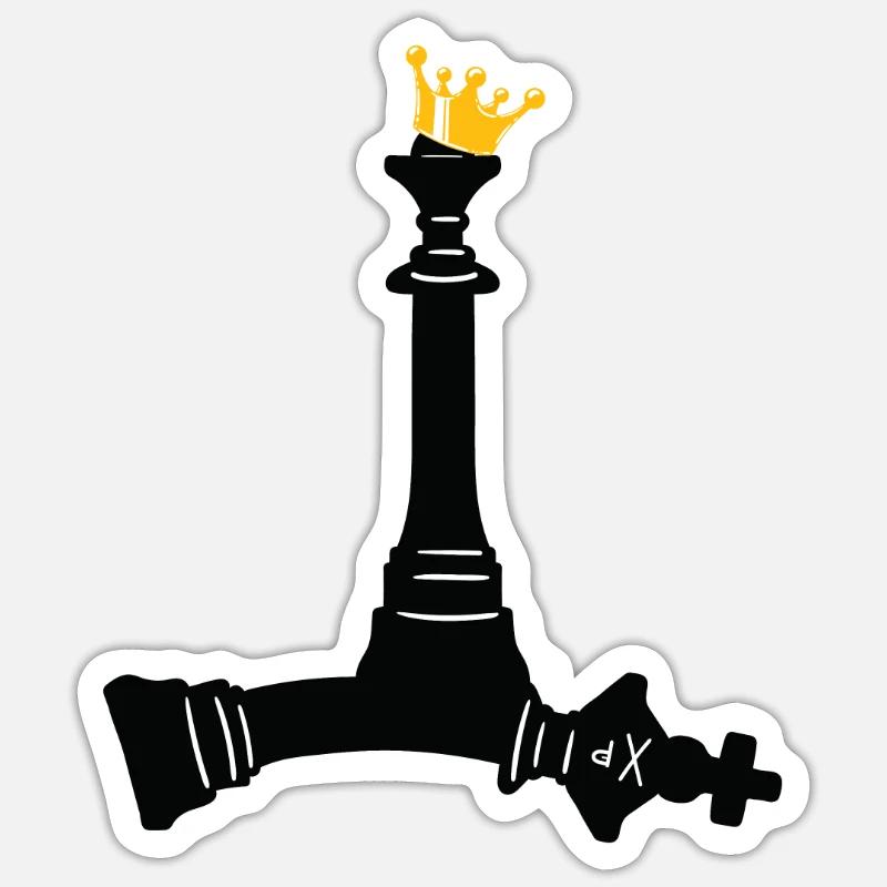 Chess Checkmate Checkerboard Checkmate Gift Sticker size S (10 x 10 cm)