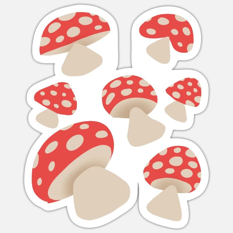 toadstools - Sticker size S (10 x 10 cm) - white matte