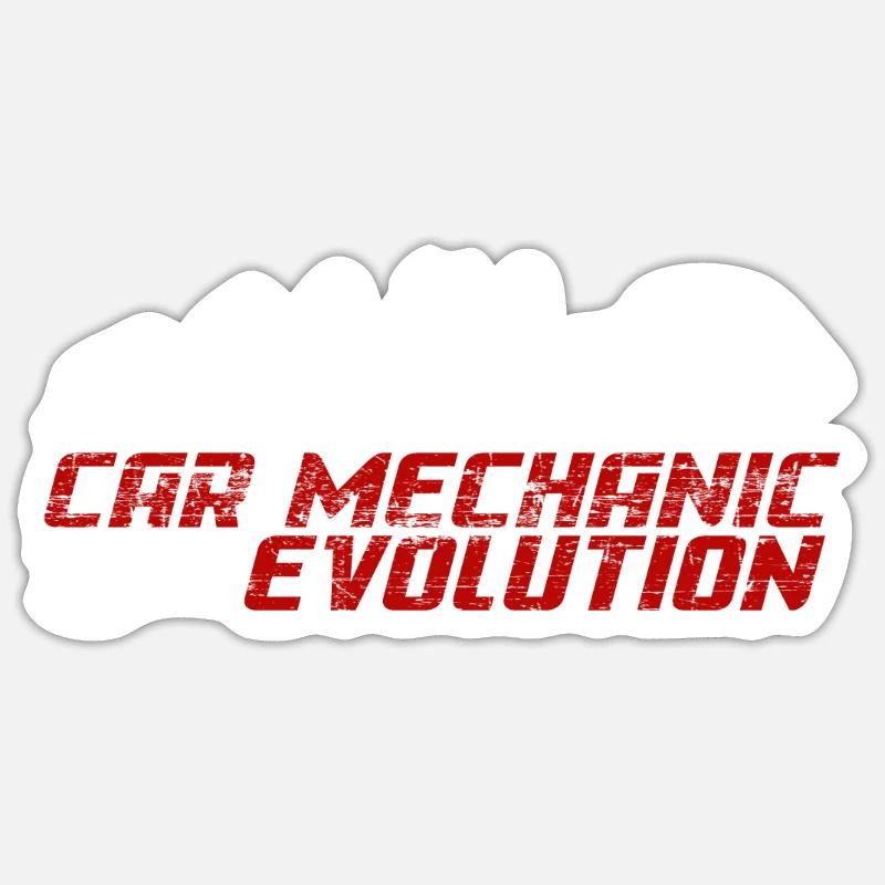 Auto-Mechaniker-Evolution Sticker Größe S (10 x 10 cm)