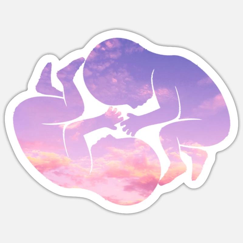 Grossesse - Sticker taille S (10 x 10 cm) - blanc mat
