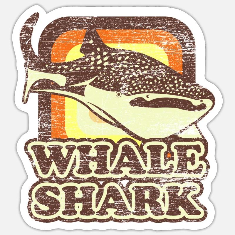 Requin-baleine - Sticker taille S (10 x 10 cm) - blanc mat