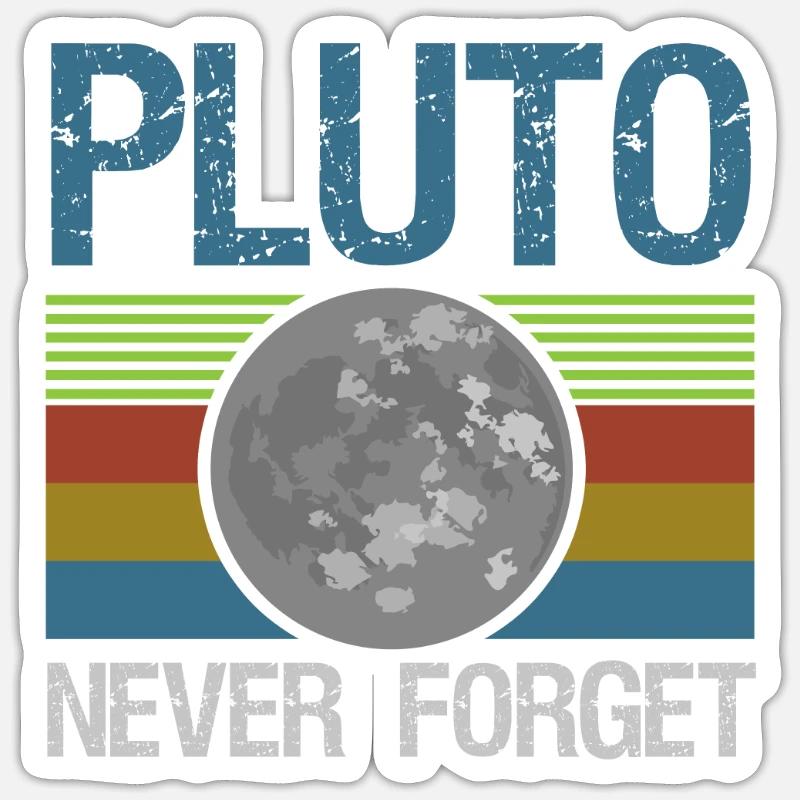 Pluto - Sticker Größe S (10 x 10 cm) - Mattweiß