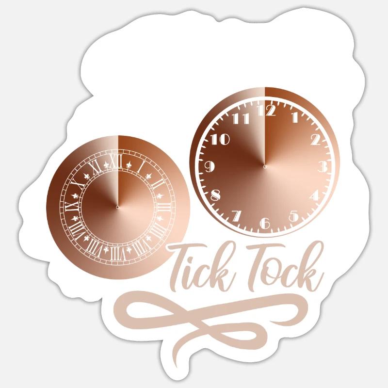 Grandfather Alarm Clock Time Display Clock Clockwork - Sticker size S (10 x 10 cm) - white matte