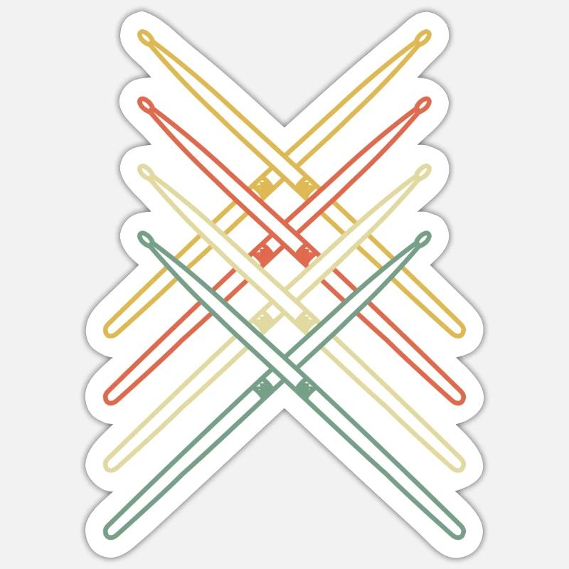 Drum Drumsticks Drummer - Sticker size S (10 x 10 cm) - white matte
