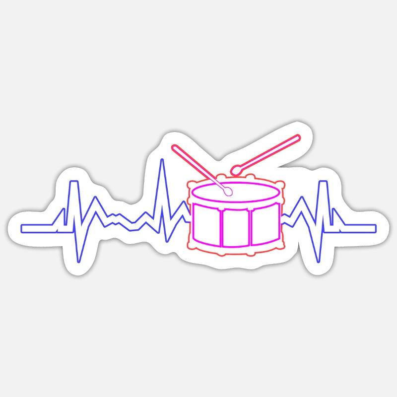 Drum pulse - Sticker size S (10 x 10 cm) - white matte