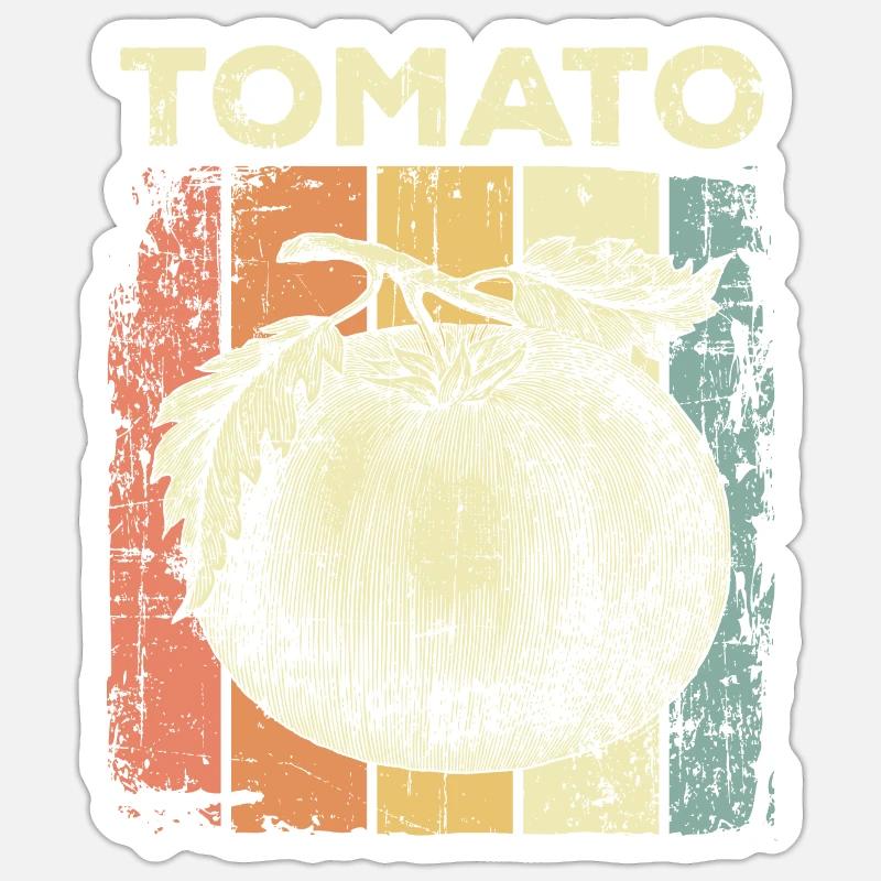 Tomate - Sticker Größe S (10 x 10 cm) - Mattweiß