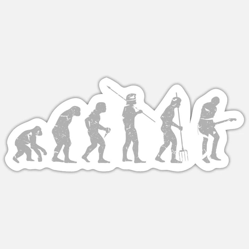 Evolution music guitar - Sticker size S (10 x 10 cm) - white matte