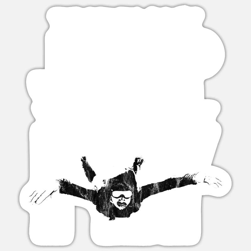 Sky Diving Skydiver Fallschirm Adrenalin Geschenk - Sticker Größe S (10 x 10 cm) - Mattweiß