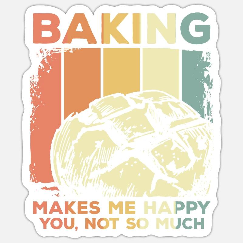 Backen Brot Bäcker - Sticker Größe S (10 x 10 cm) - Mattweiß