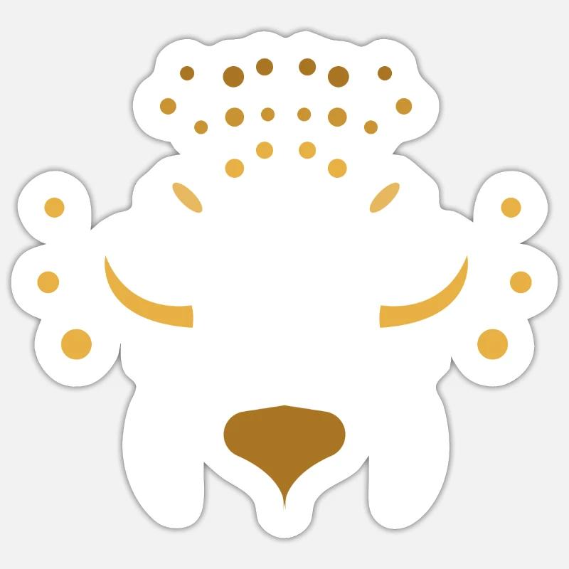 leopard Tier - Sticker Größe S (10 x 10 cm) - Mattweiß
