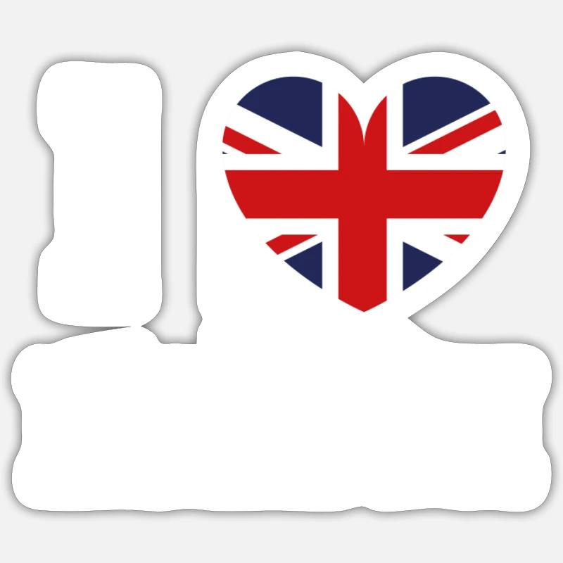 J'adore Londres - Sticker taille S (10 x 10 cm) - blanc mat