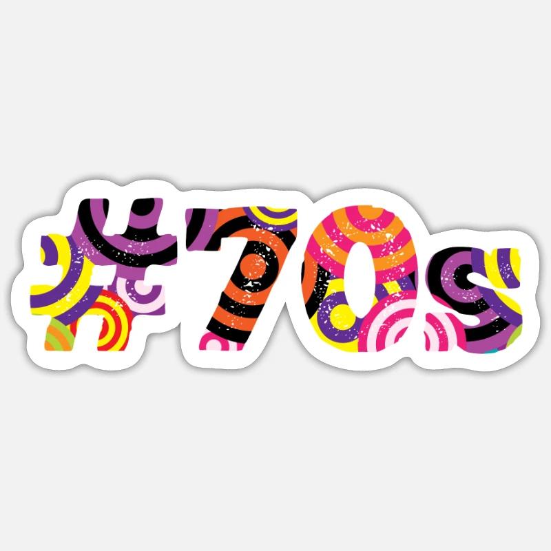 70s - Sticker size S (10 x 10 cm) - white matte