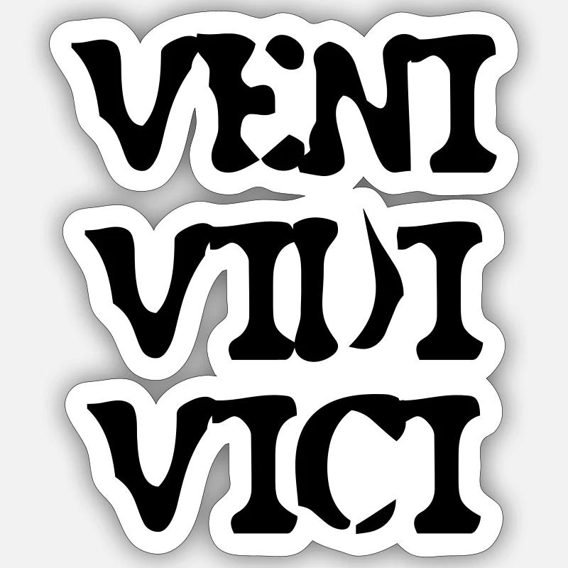 Veni Vidi Vici ! - Sticker taille S (10 x 10 cm) - blanc mat