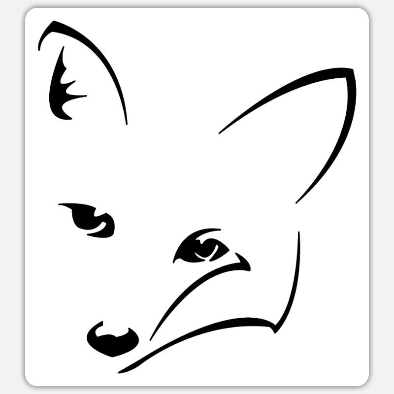 Fox head drawing stylistically Sticker size S (10 x 10 cm)