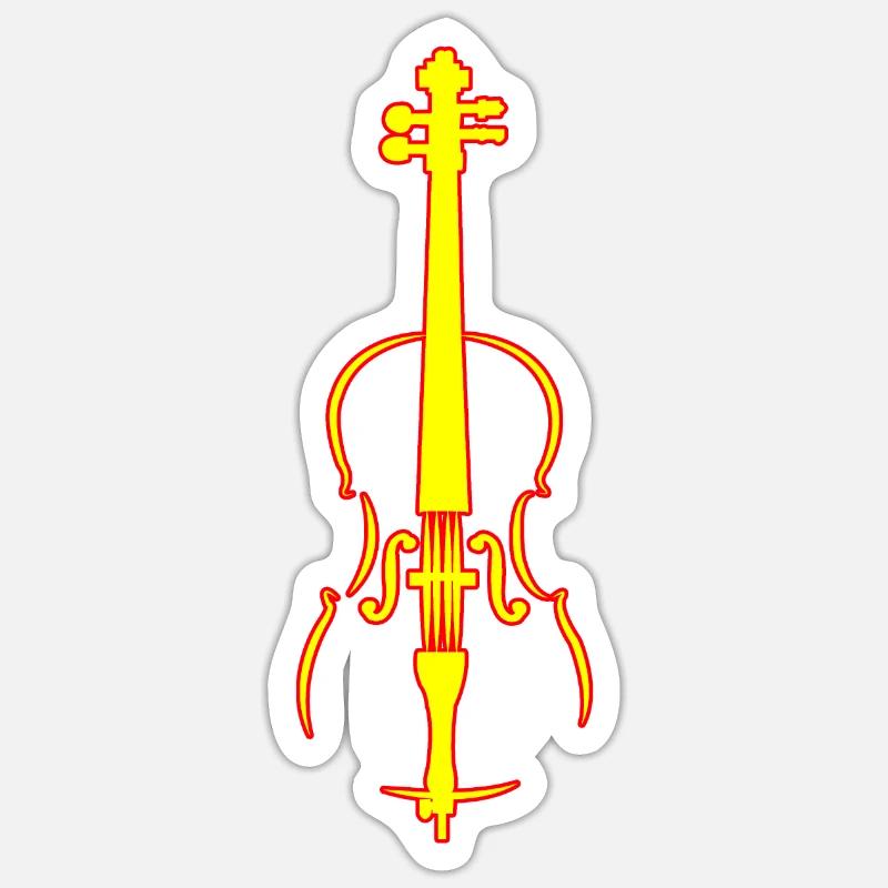 violoncelle - Sticker taille S (10 x 10 cm) - blanc mat