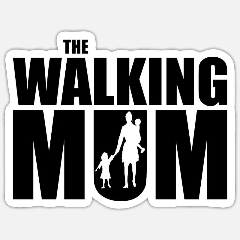 MUM | The Walking Mum Geschenk Mutter Kind Eltern Sticker Größe S (10 x 10 cm)