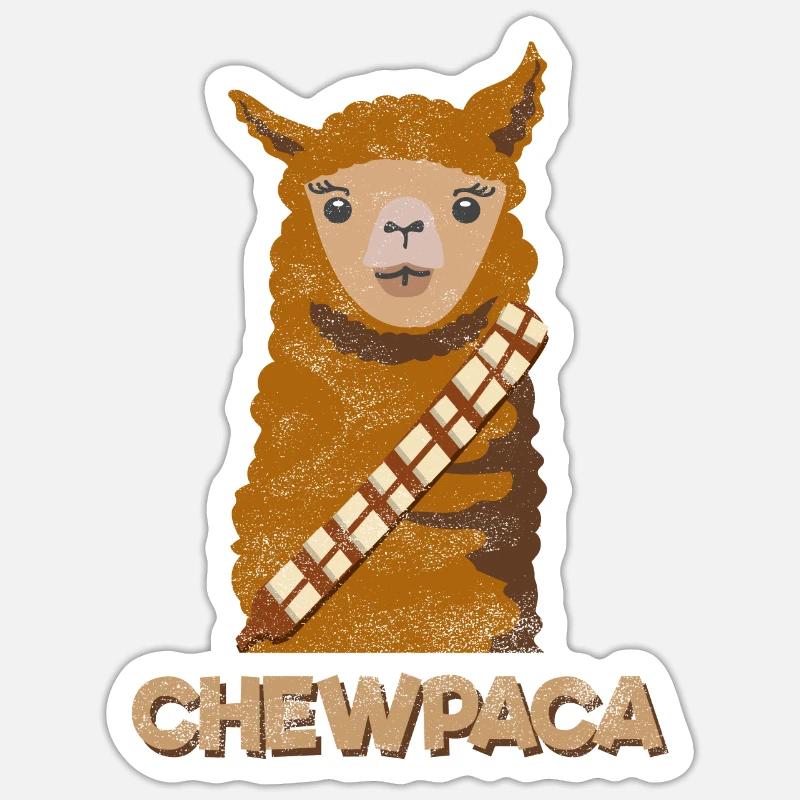 Alpaca Lama Chewpaca Comic Peru Sticker size S (10 x 10 cm)