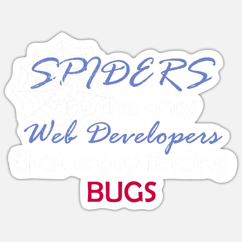 Web Entwickler Programmierer Lustig Spinne Geschen Sticker Größe S (10 x 10 cm)