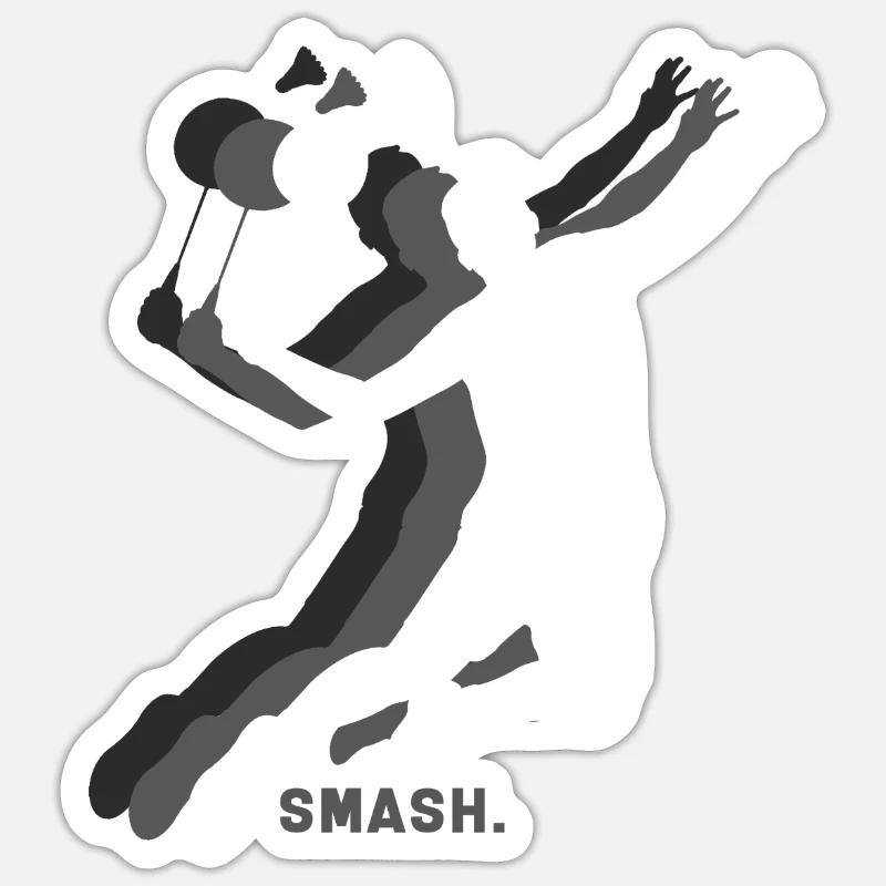 Badminton racket Smash - Sticker size S (10 x 10 cm) - white matte