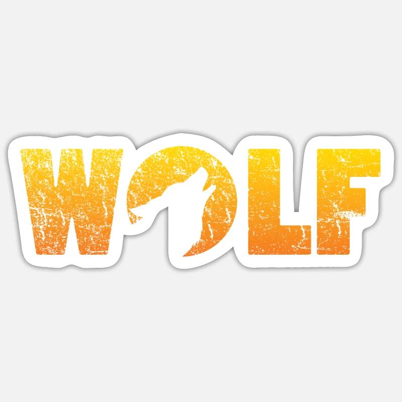 Wolf - Sticker Größe S (10 x 10 cm) - Mattweiß