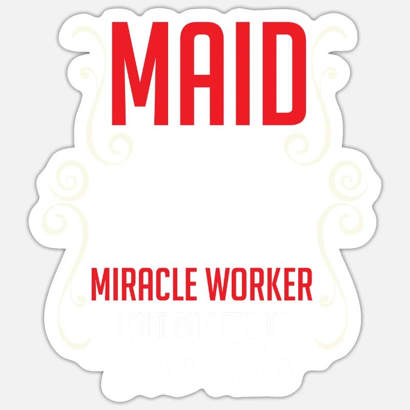 Zimmermädchen - Sticker Größe S (10 x 10 cm) - Mattweiß