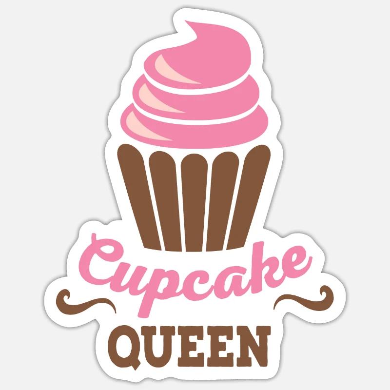 Cupcake - Sticker taille S (10 x 10 cm) - blanc mat
