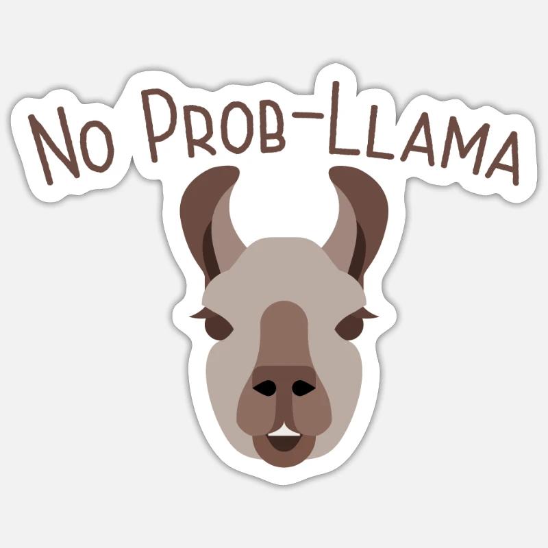 Llama No Prob-Llama - Sticker size S (10 x 10 cm) - white matte