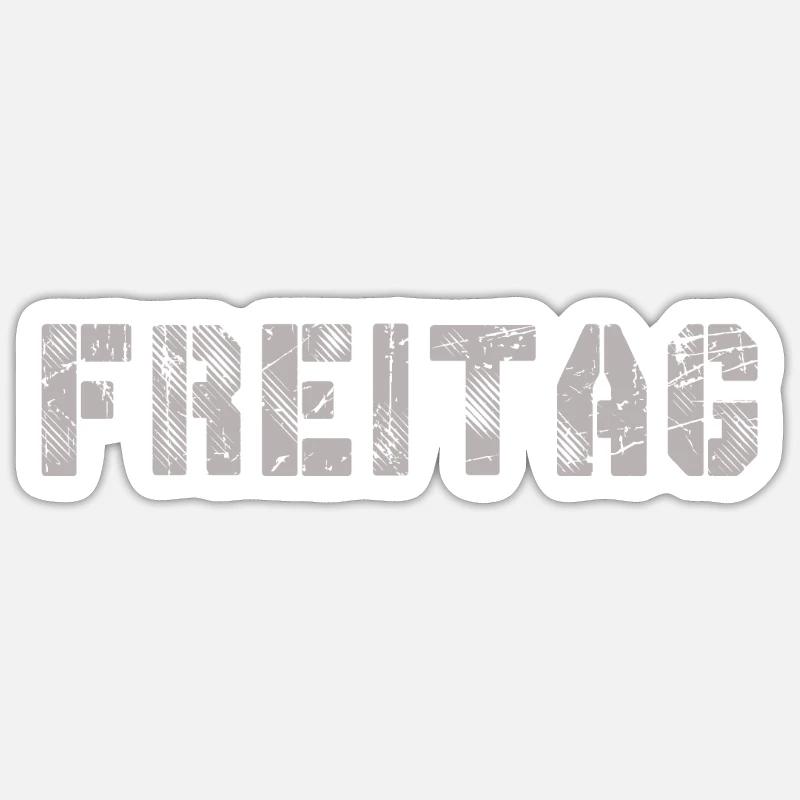 Vendredi - Sticker taille S (10 x 10 cm) - blanc mat