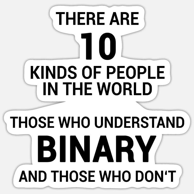 Binary System - Sticker size S (10 x 10 cm) - white matte