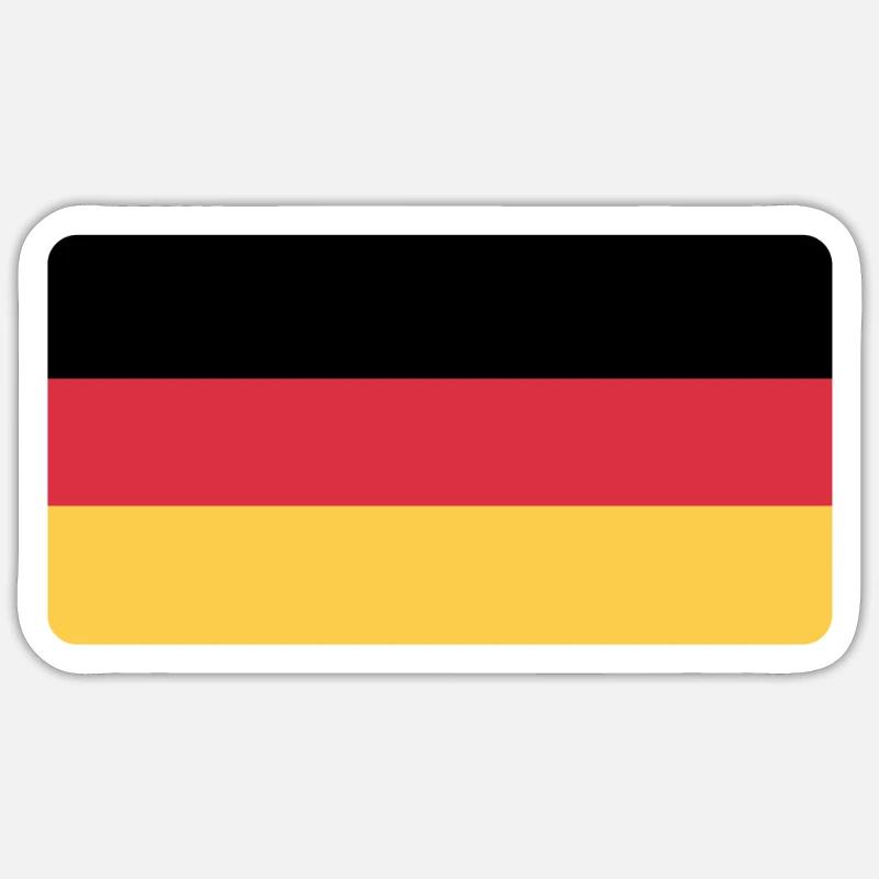 (German flag) - Sticker size S (10 x 10 cm) - white matte